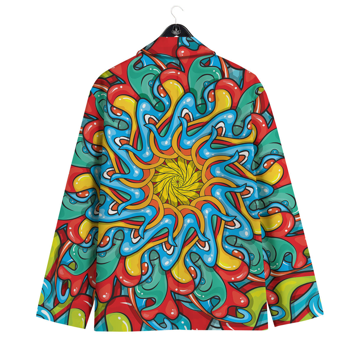 Multicolor Psychedelic Hippie Print Men's Sport Coat-grizzshop