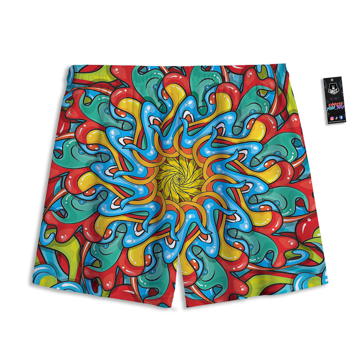 Paisley Bohemian Dark Print Pattern Mesh Shorts