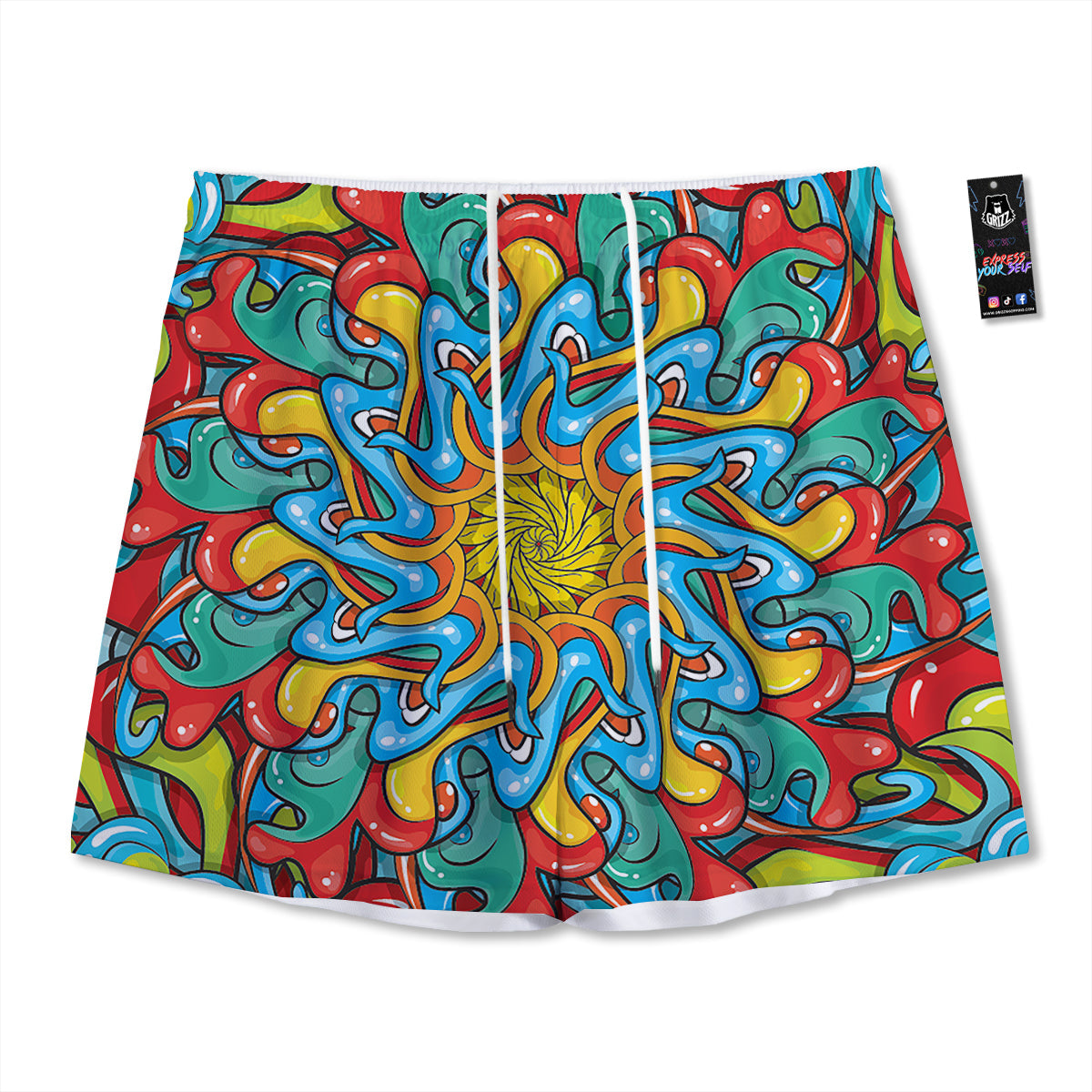 Paisley Bohemian Dark Print Pattern Mesh Shorts