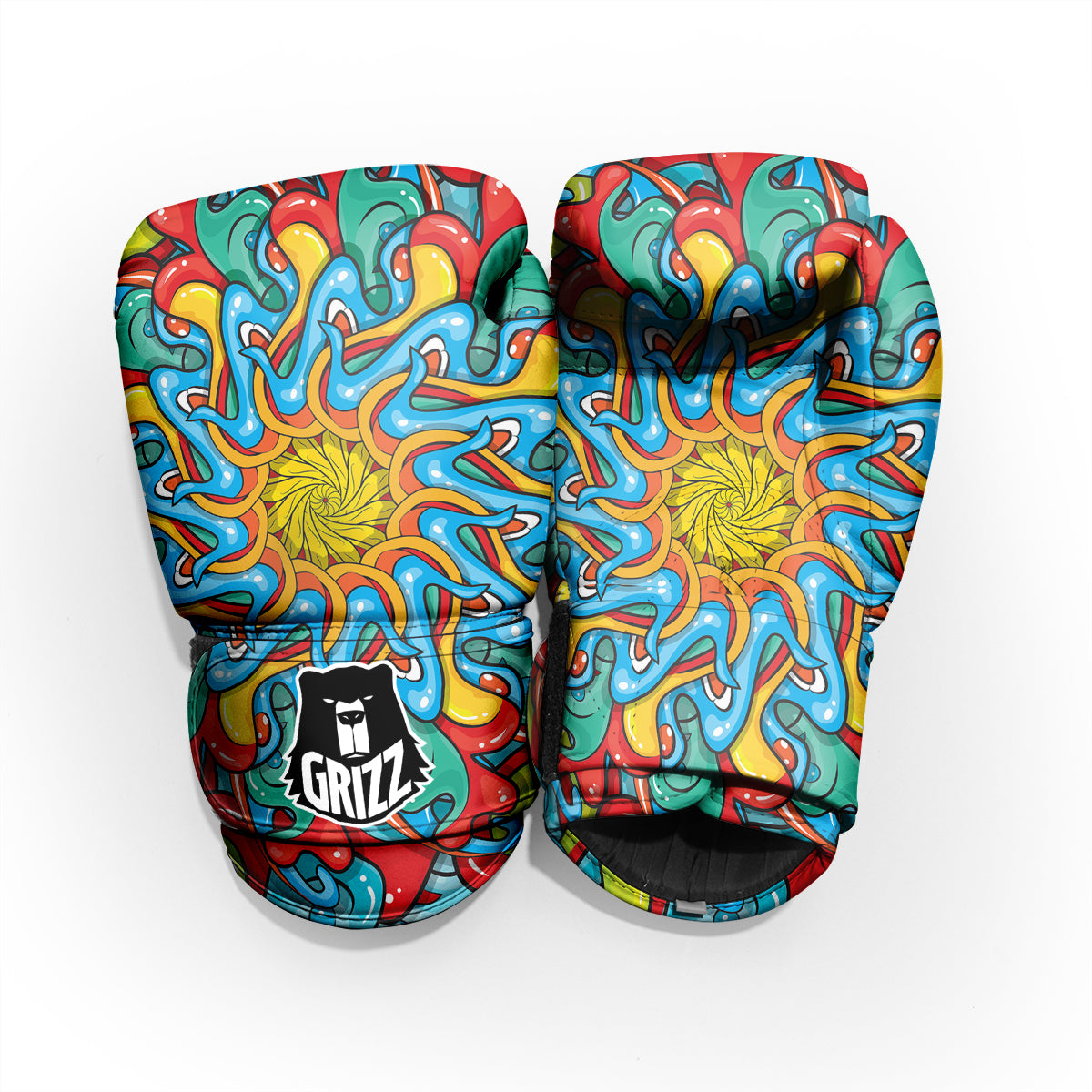 Multicolor Psychedelic Hippie Print Pro Boxing Glove