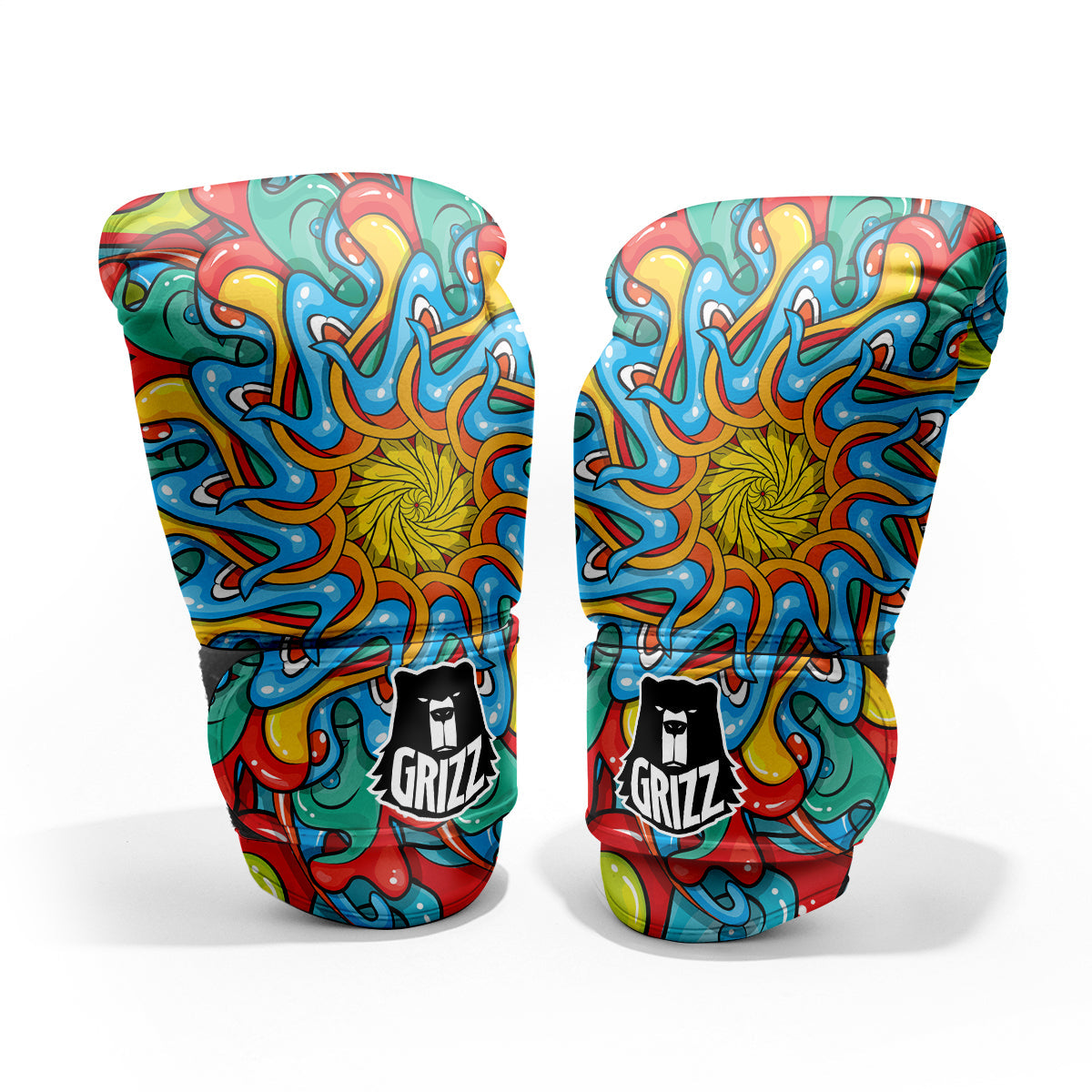 Multicolor Psychedelic Hippie Print Pro Boxing Glove
