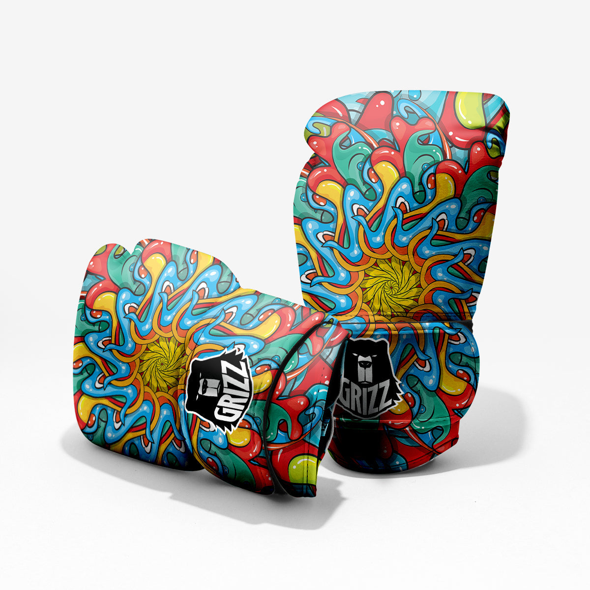 Multicolor Psychedelic Hippie Print Pro Boxing Glove