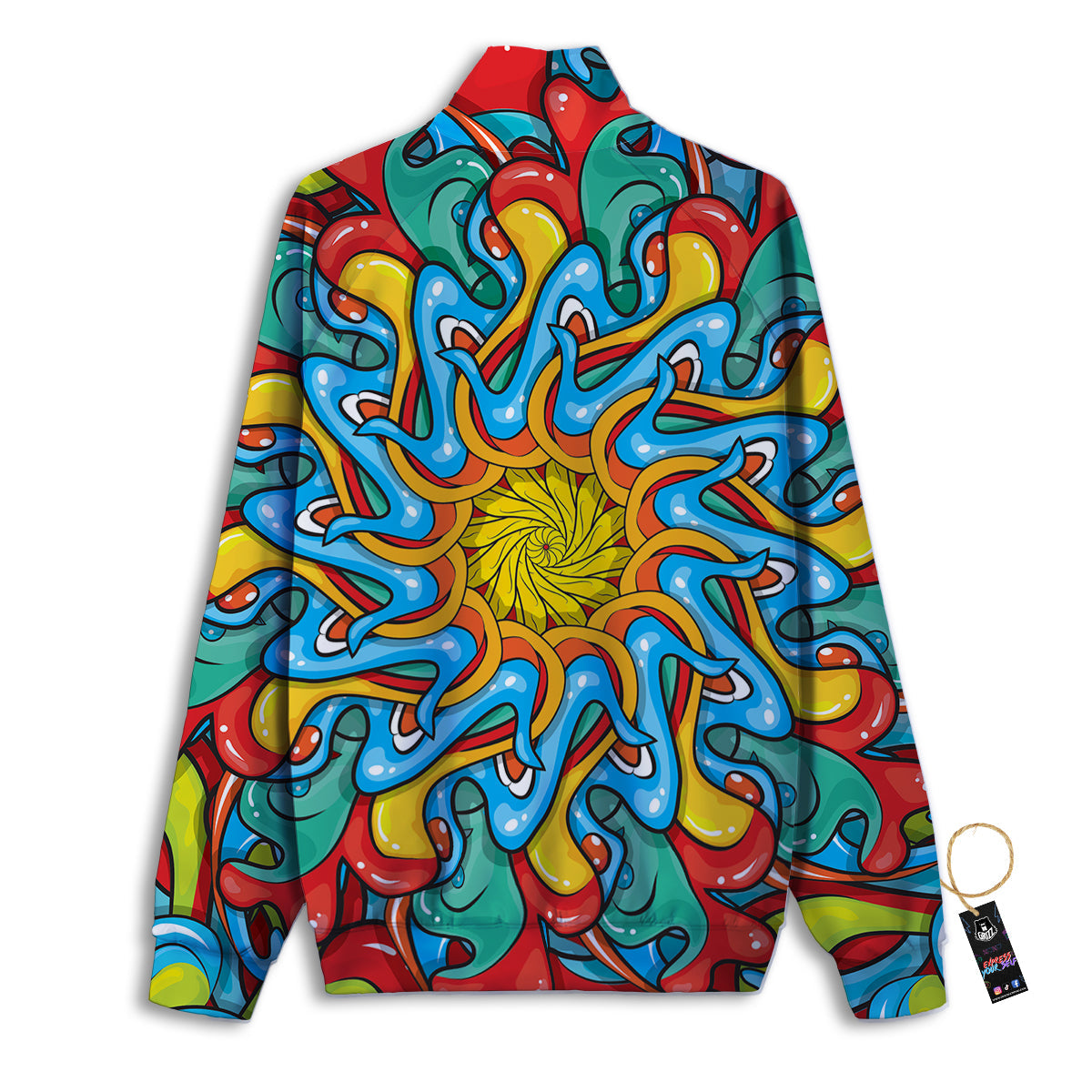 Multicolor Psychedelic Hippie Print Track Jacket-grizzshop