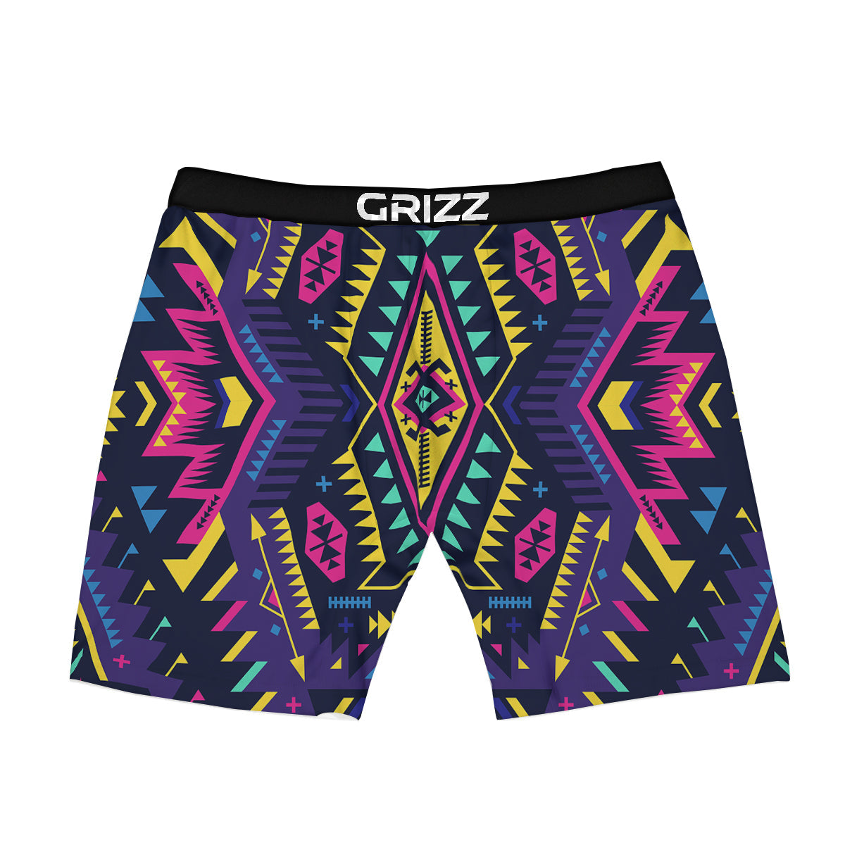 Multicolor Tribal Navajo Geometric Print Boxer Briefs-grizzshop