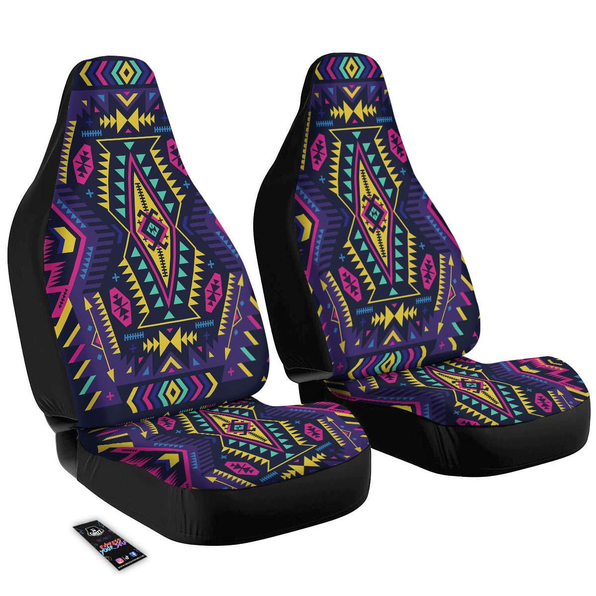 Multicolor Tribal Navajo Geometric Print Car Seat Covers-grizzshop