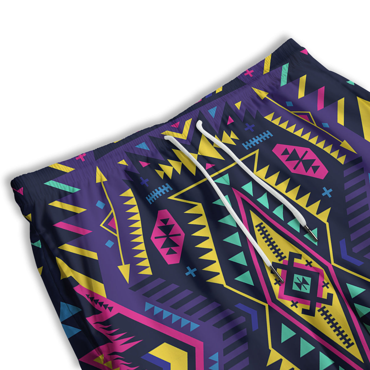 Multicolor Tribal Navajo Geometric Print Men's Athletic Shorts
