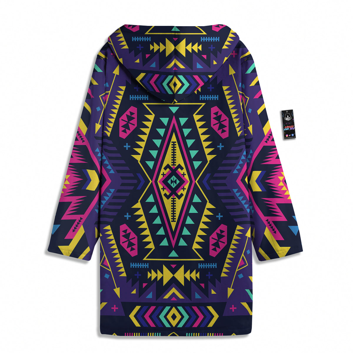 Multicolor Tribal Navajo Geometric Print Men's Windbreaker Jacket-grizzshop