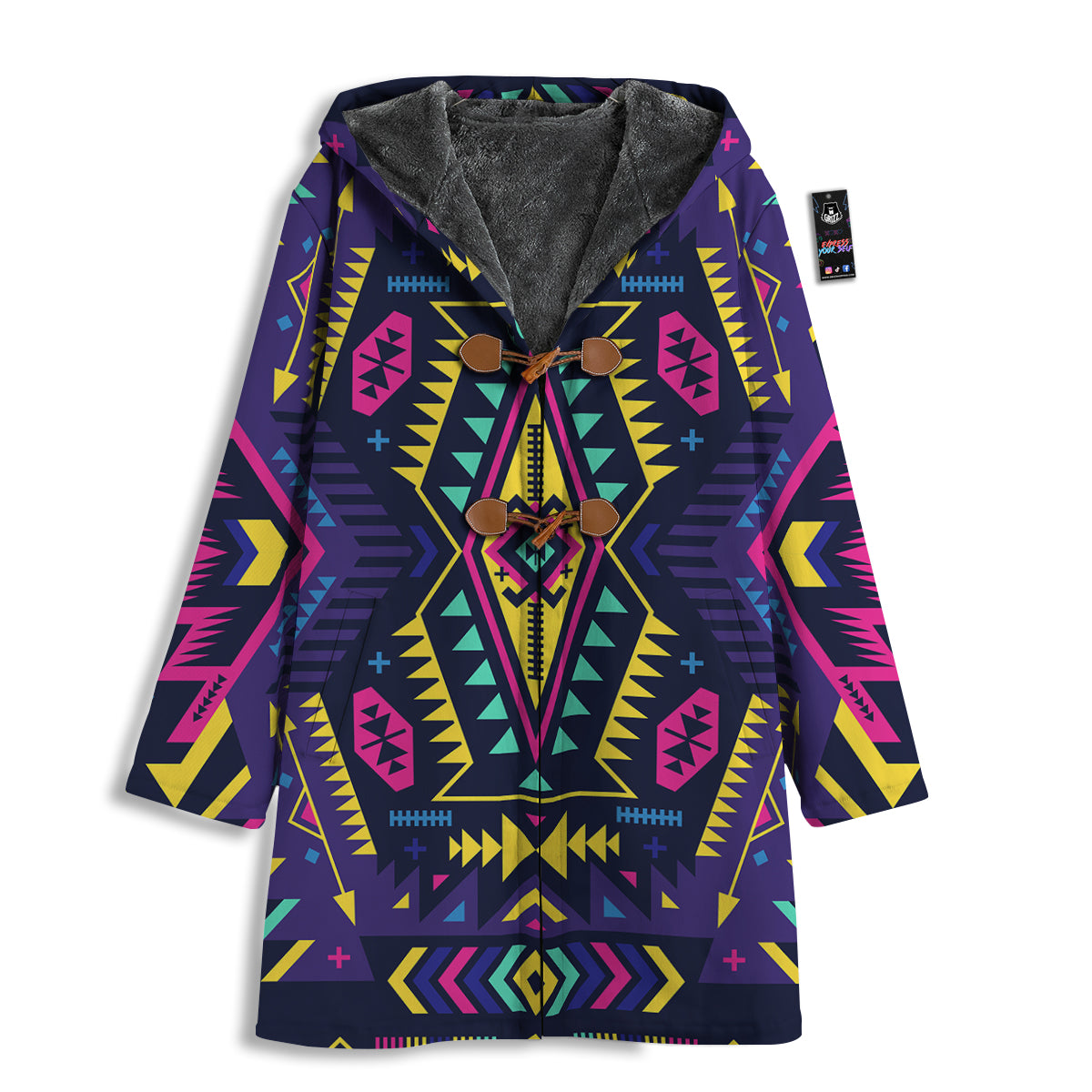 Multicolor Tribal Navajo Geometric Print Men's Windbreaker Jacket-grizzshop
