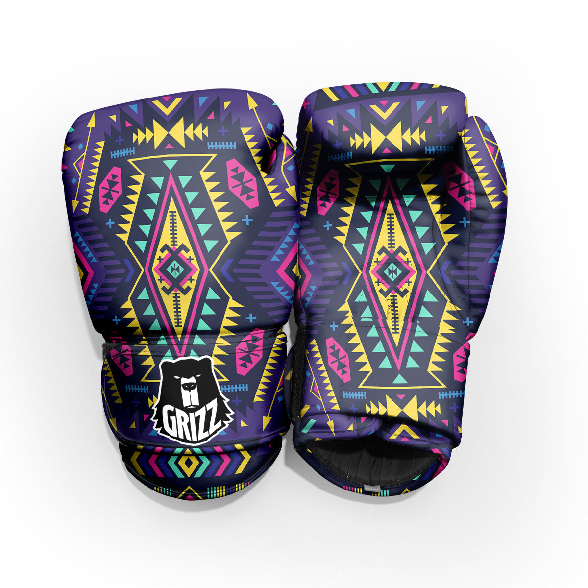 Multicolor Tribal Navajo Geometric Print Pro Boxing Glove