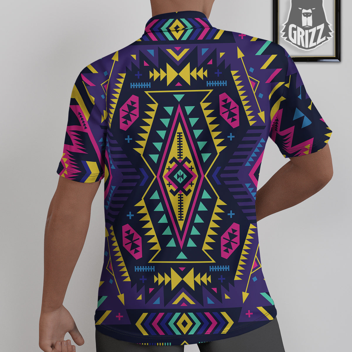 Multicolor Tribal Navajo Geometric Print Untucked Shirts-grizzshop