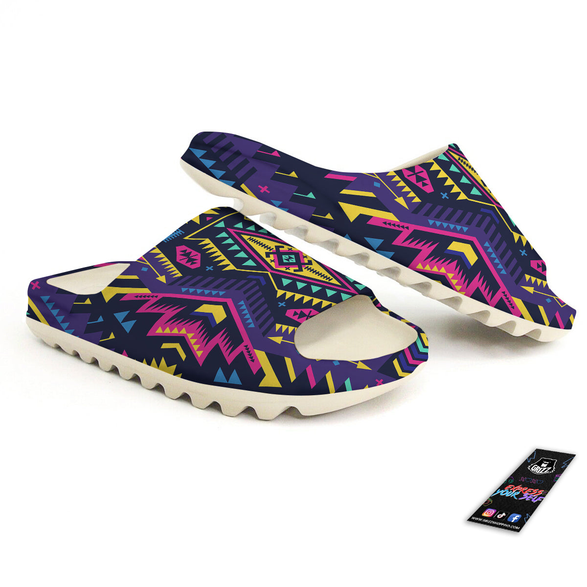 Multicolor Tribal Navajo Geometric Print Sandals-grizzshop