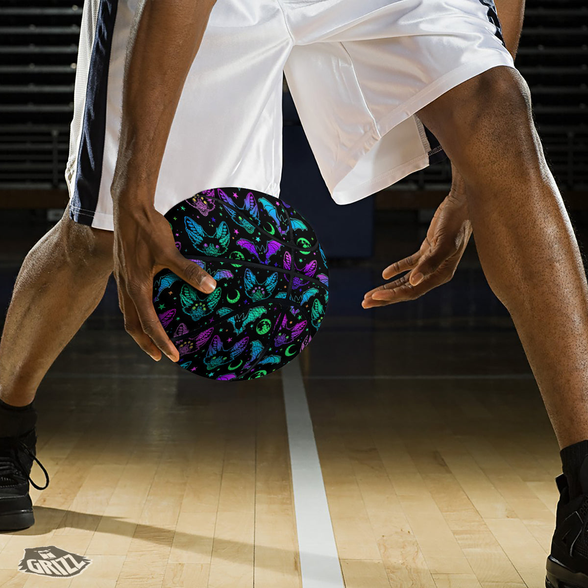 Multicolored Bats Print Pattern Basketball-grizzshop