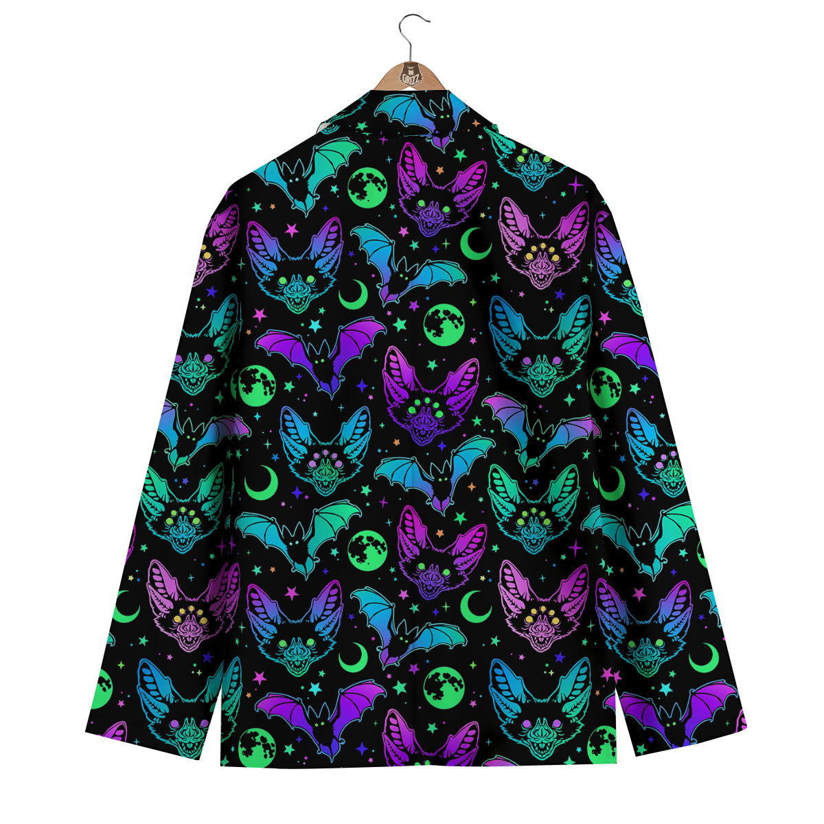 Multicolored Bats Print Pattern Men's Blazer-grizzshop