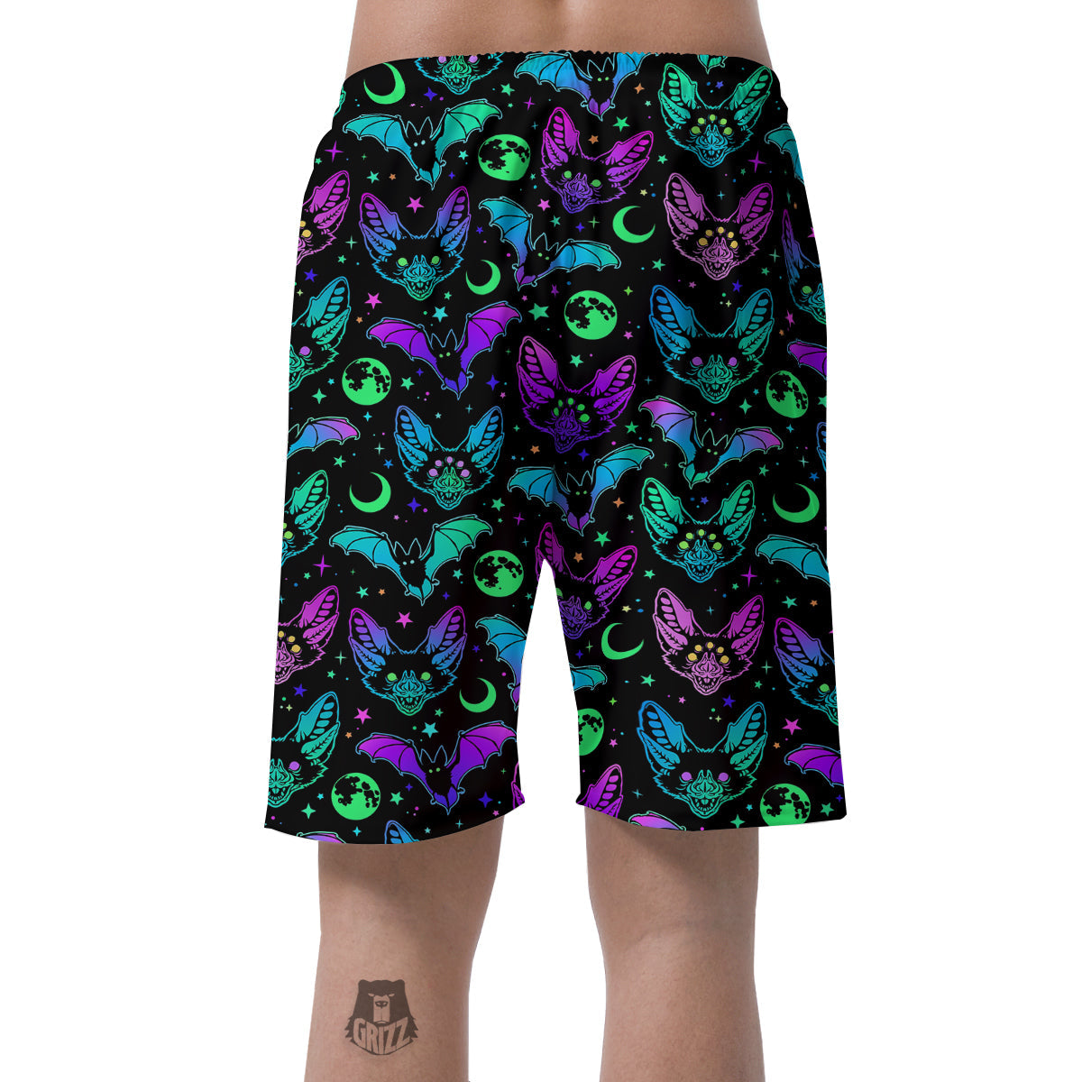 Multicolored Bats Print Pattern Men's Shorts-grizzshop