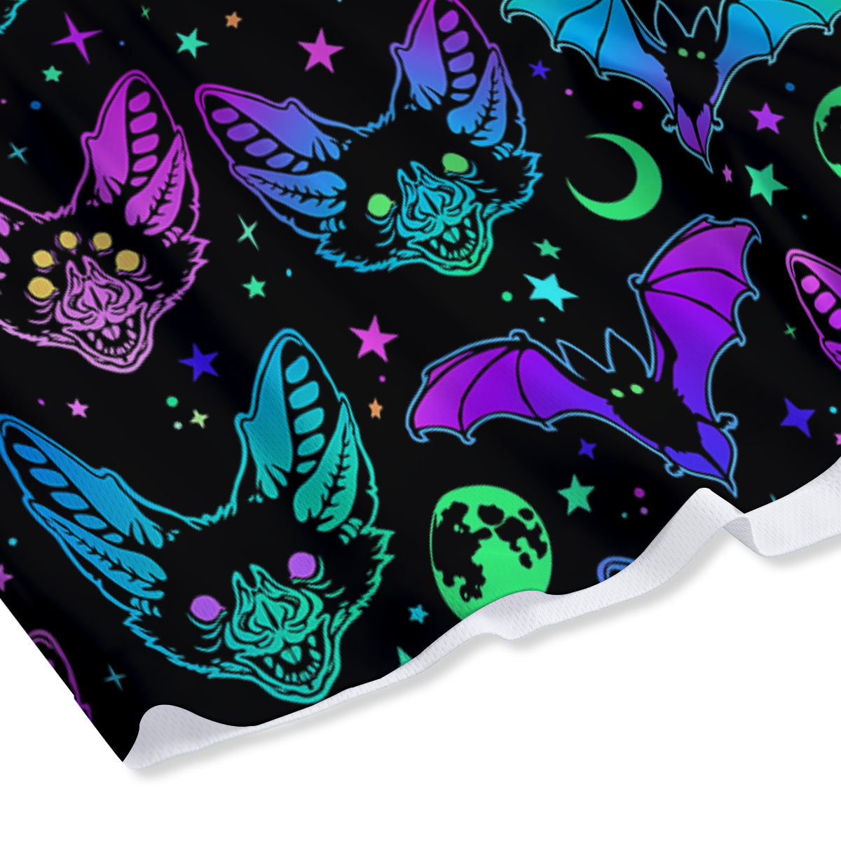 Multicolored Bats Print Pattern Mesh Shorts-grizzshop