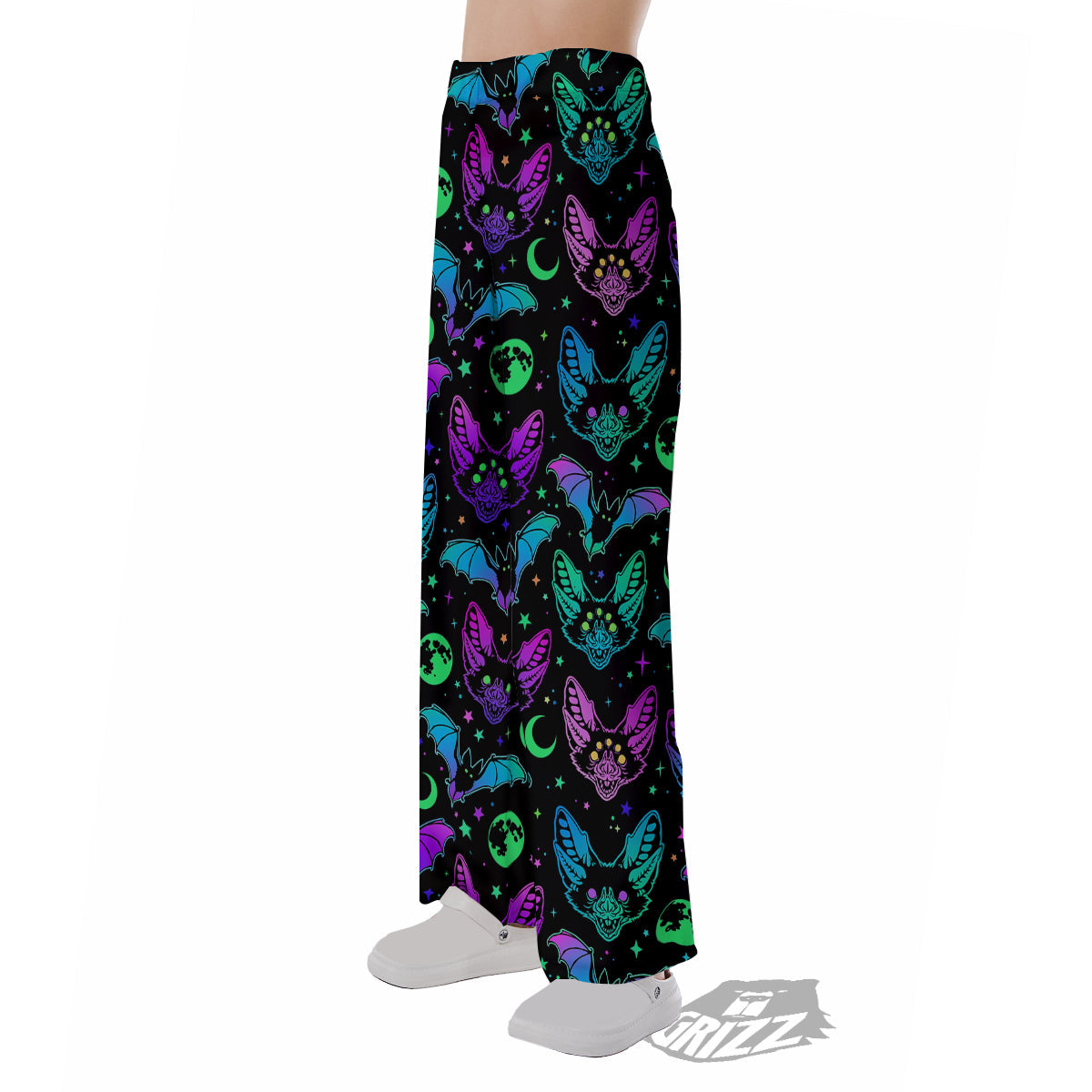 Multicolored Bats Print Pattern Pajama Pants-grizzshop