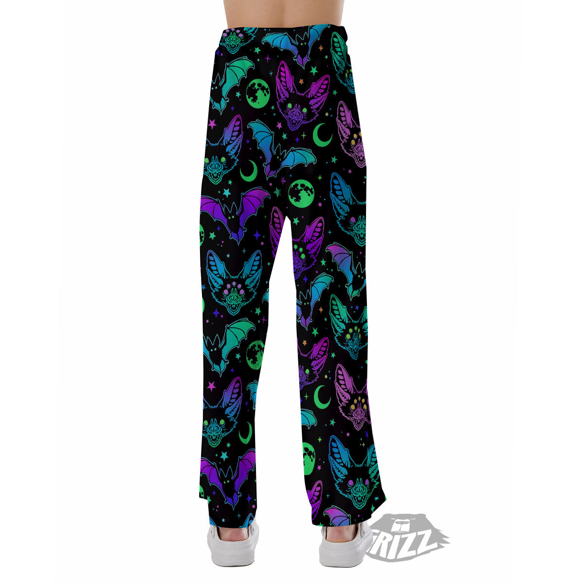 Multicolored Bats Print Pattern Pajama Pants-grizzshop