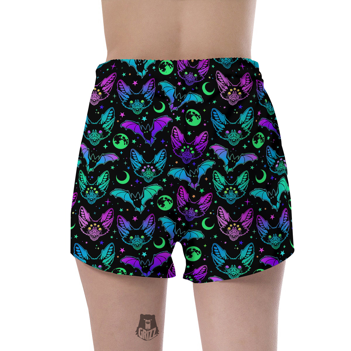 Multicolored Bats Print Pattern Women's Shorts-grizzshop