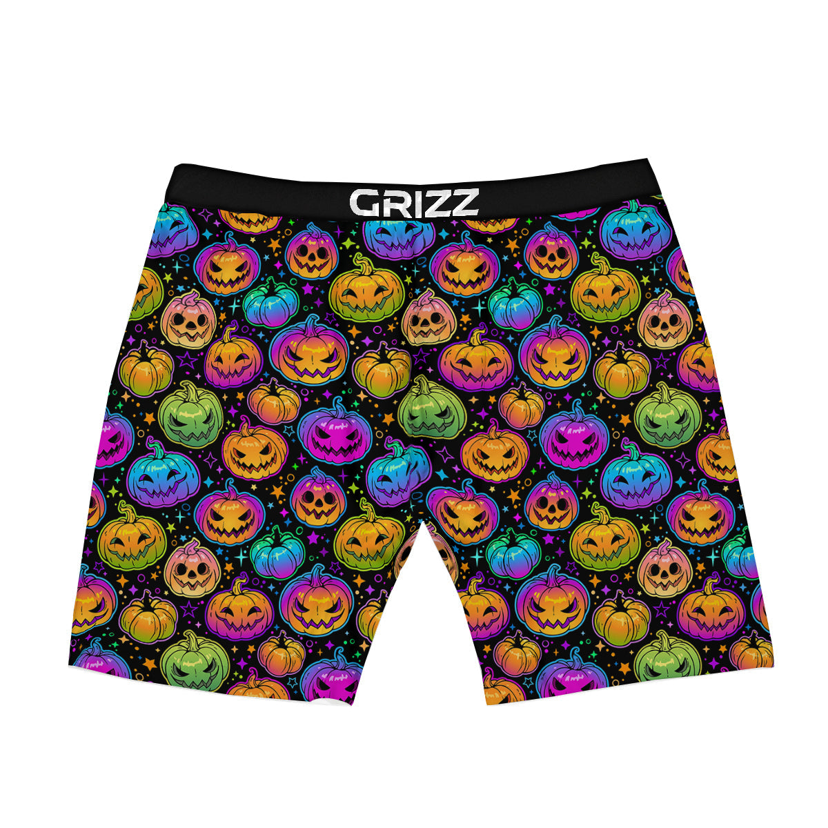 Multicolored Pumpkins Halloween Print Pattern Boxer Briefs-grizzshop