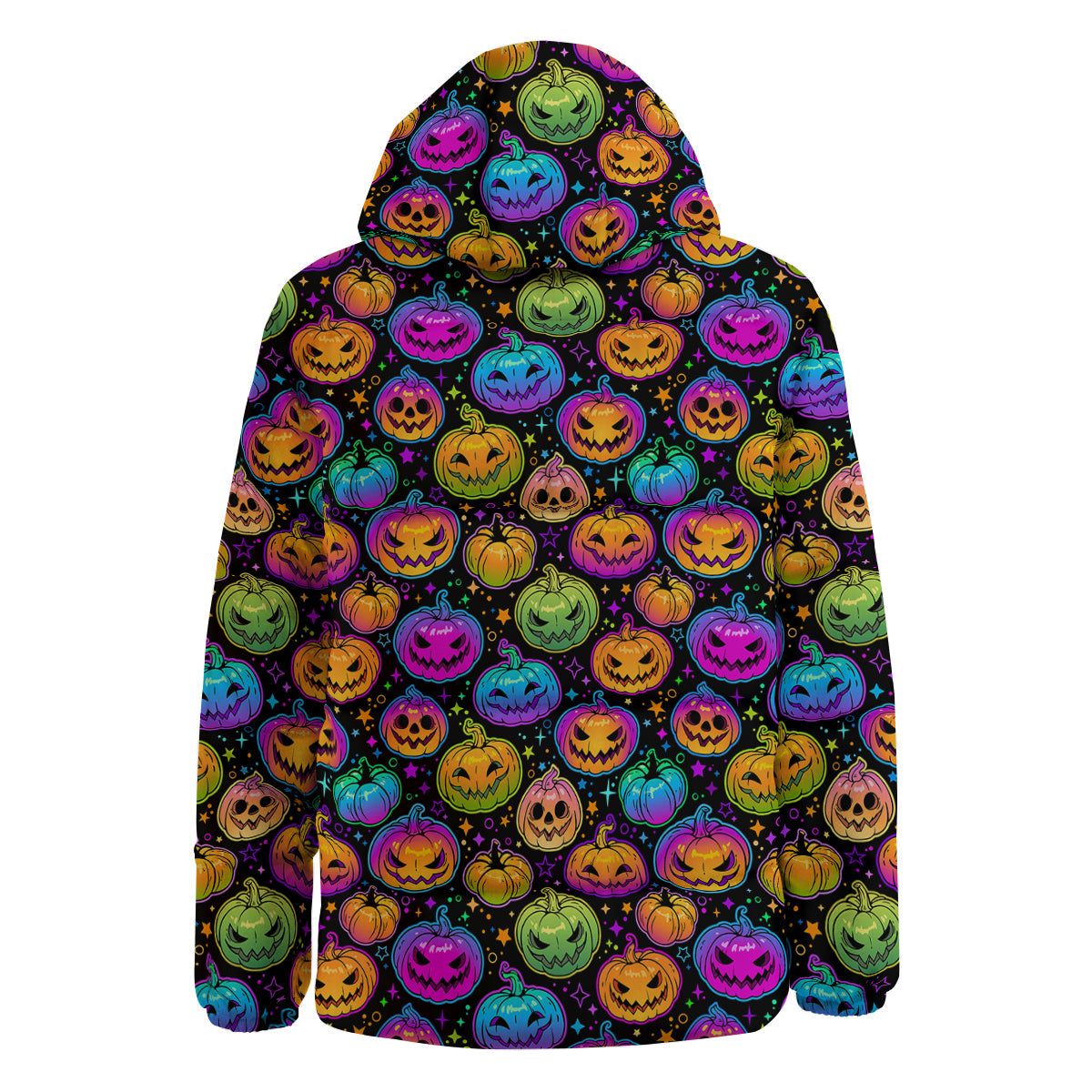 Multicolored Pumpkins Halloween Print Pattern Down Jacket-grizzshop