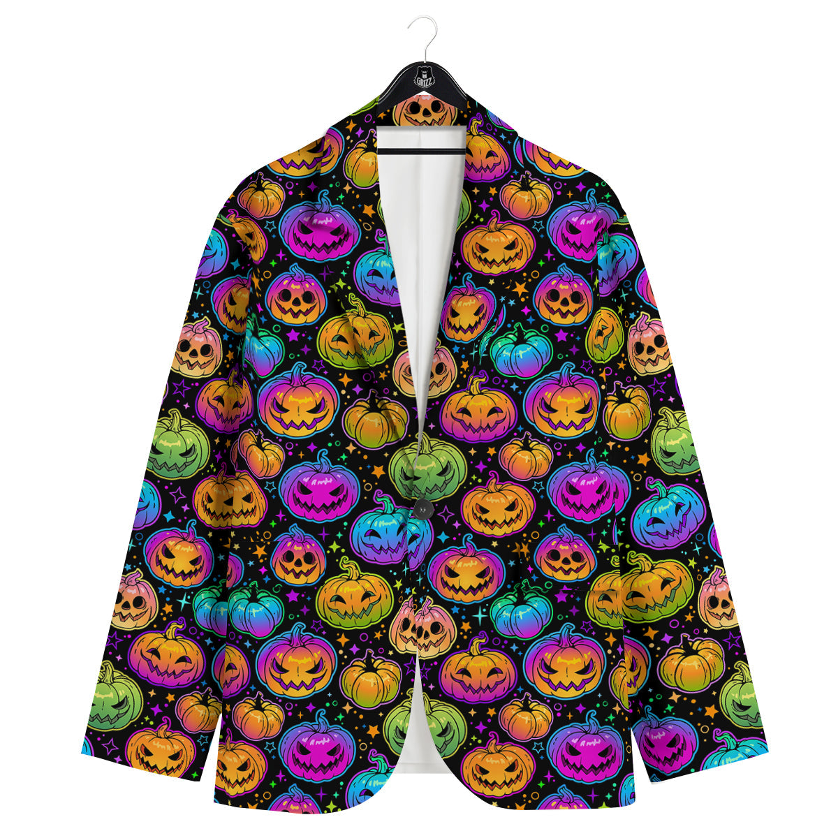 Multicolored Pumpkins Halloween Print Pattern Men's Sport Coat-grizzshop