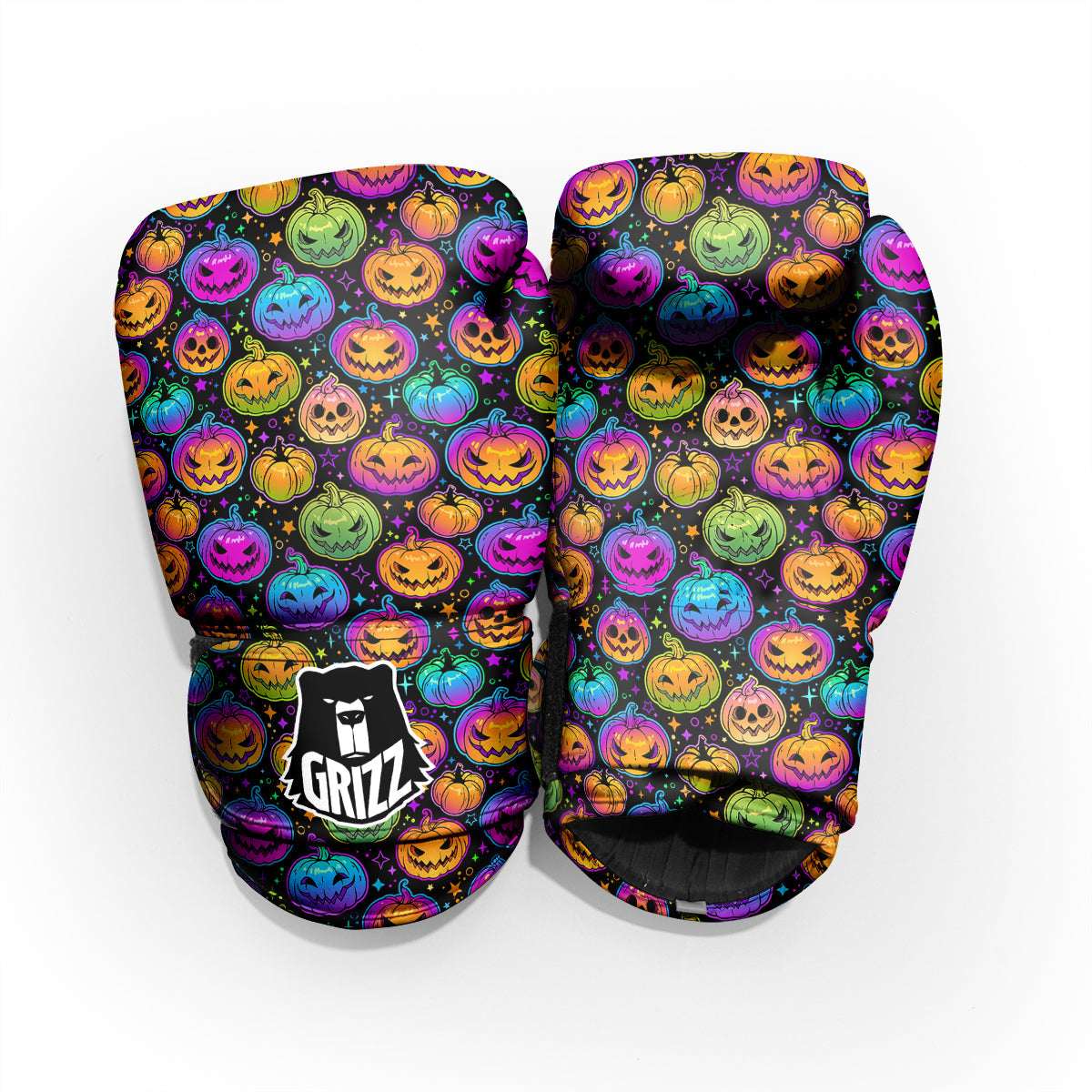 Multicolored Pumpkins Halloween Print Pattern Pro Boxing Glove
