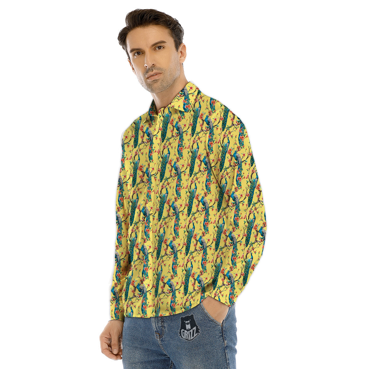 Mummy And Pumpkins Halloween Print Pattern Men's Dress Shirts-grizzshop