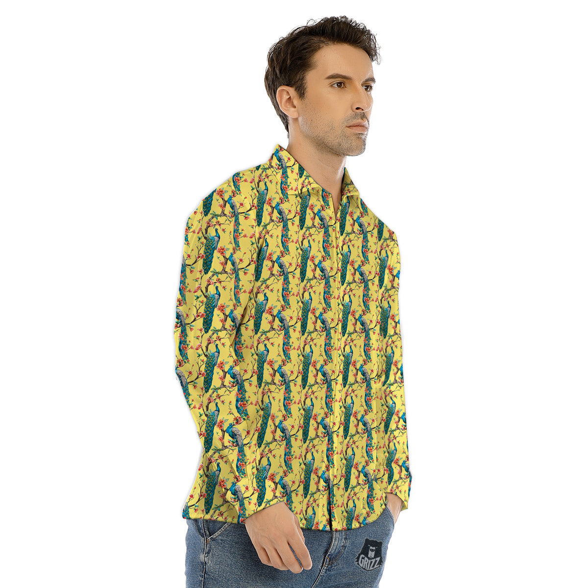 Mummy And Pumpkins Halloween Print Pattern Men's Dress Shirts-grizzshop