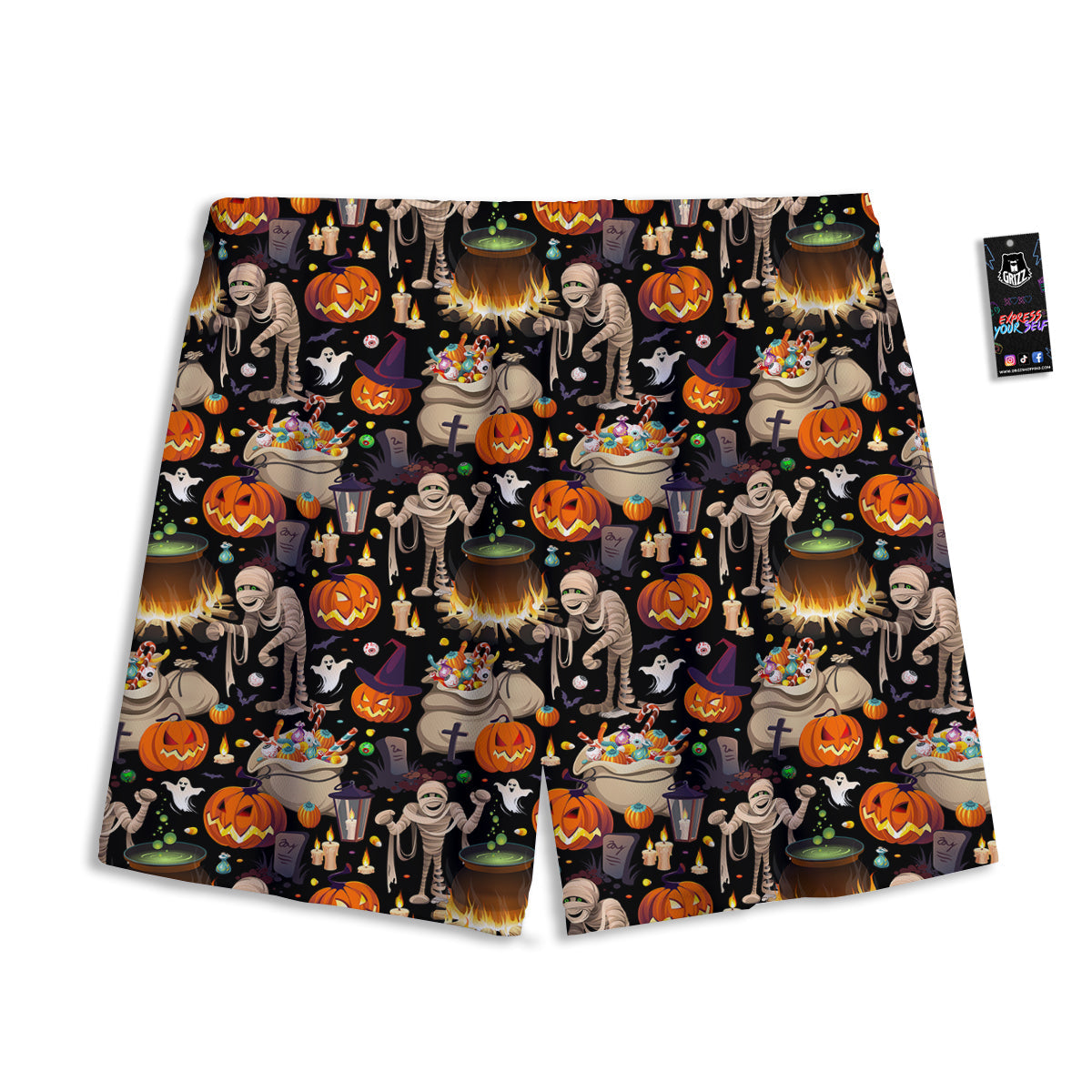 Optical Illusion Moving Dizzy Spiral Mesh Shorts