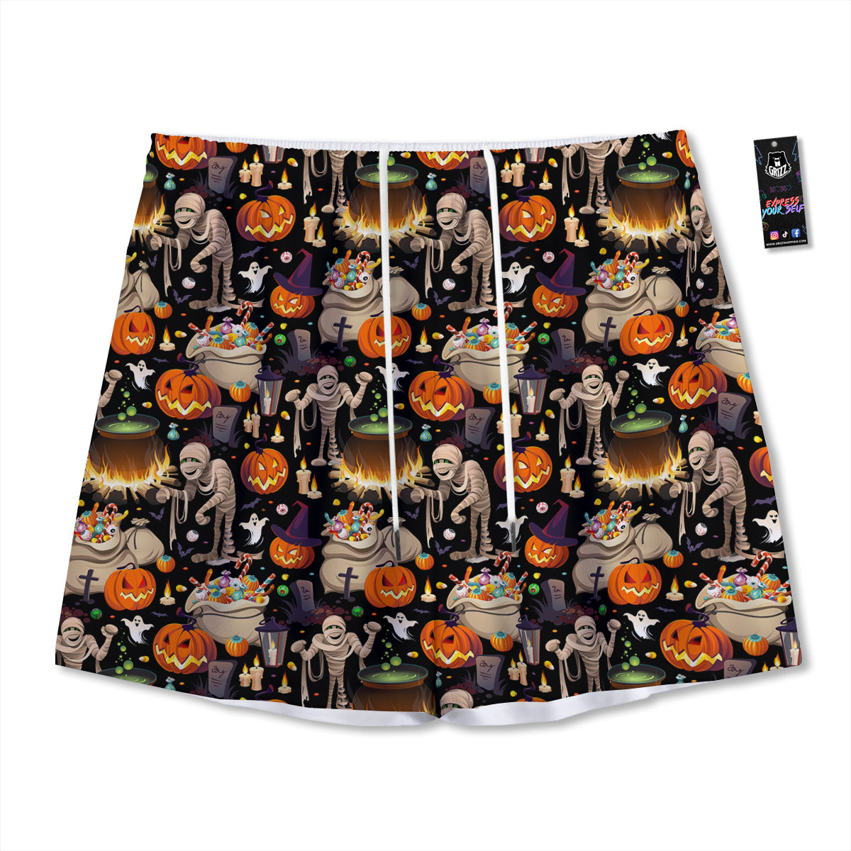 Optical Illusion Moving Dizzy Spiral Mesh Shorts