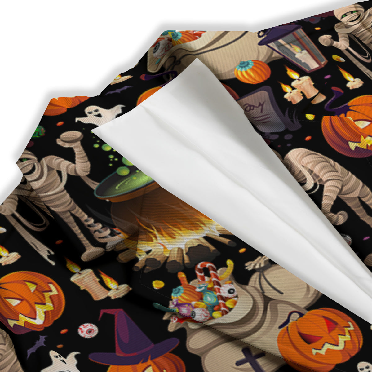 Mummy And Pumpkins Halloween Print Pattern Women's Blazer-grizzshop