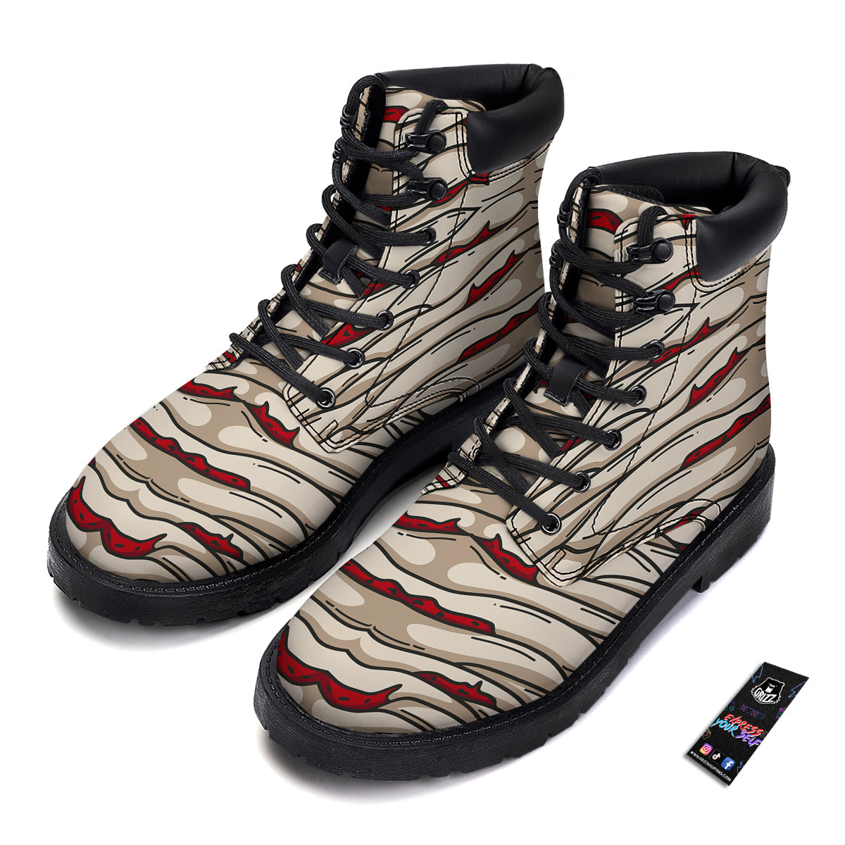 Mummy Bandage Print Pattern Boots-grizzshop