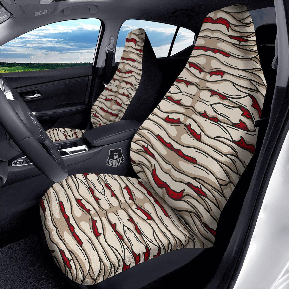 Mummy Bandage Print Pattern Car Seat Covers-grizzshop