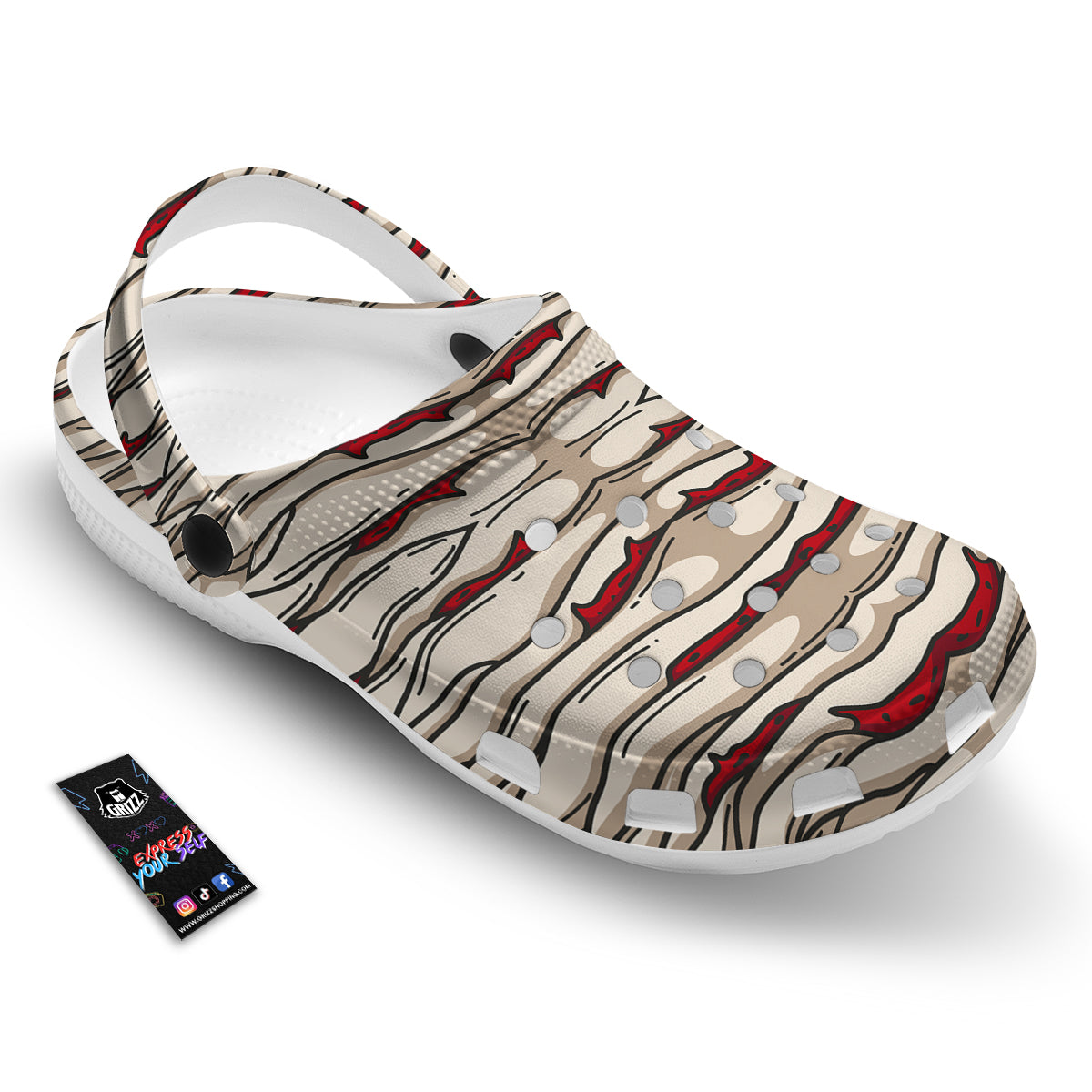 Mummy Bandage Print Pattern Clog-grizzshop