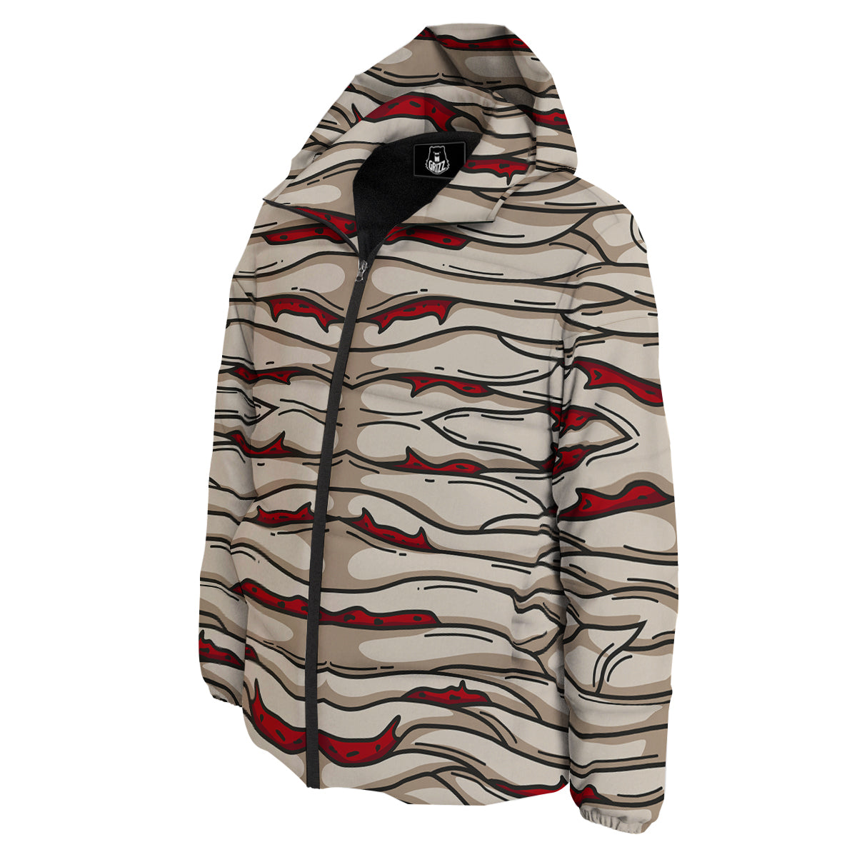 Mummy Bandage Print Pattern Down Jacket-grizzshop