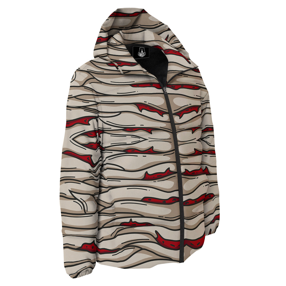 Mummy Bandage Print Pattern Down Jacket-grizzshop