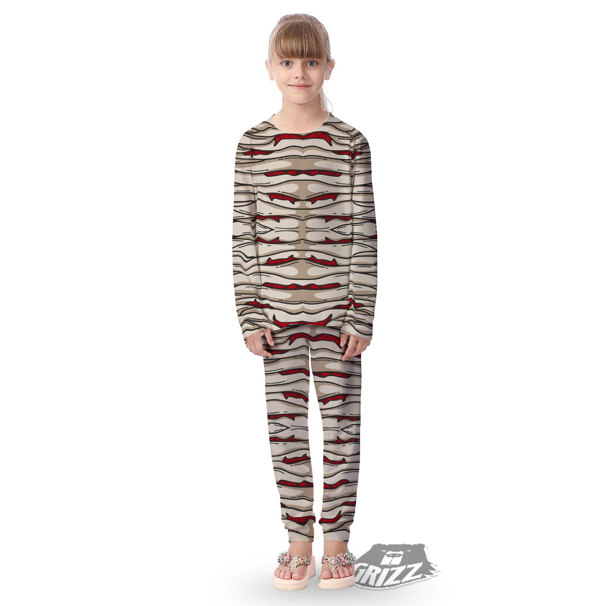 Mummy Bandage Print Pattern Kid's Pajamas-grizzshop