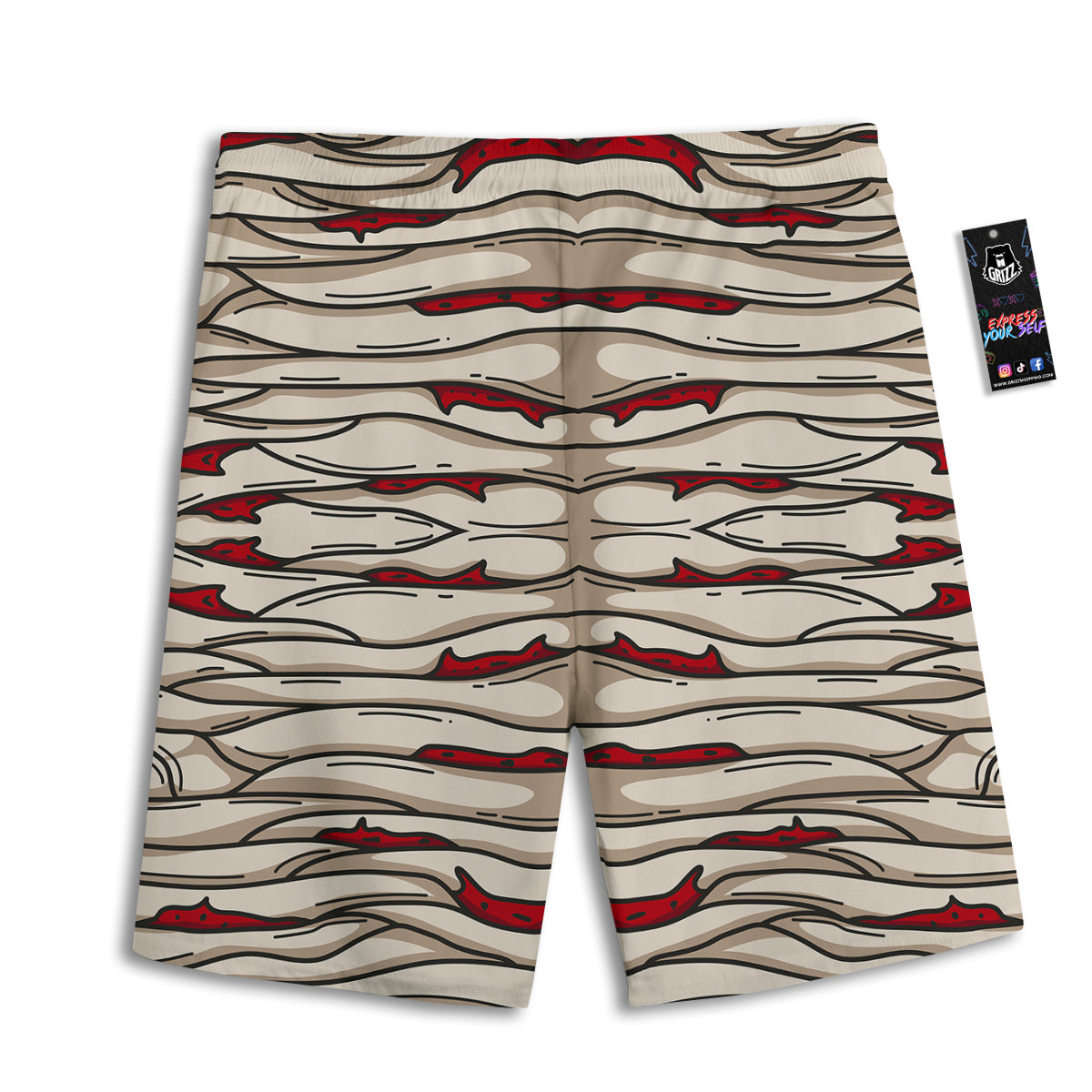Mummy Bandage Print Pattern Men's Athletic Shorts