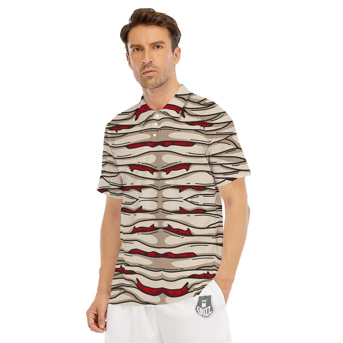 Mummy Bandage Print Pattern Men's Golf Shirts-grizzshop