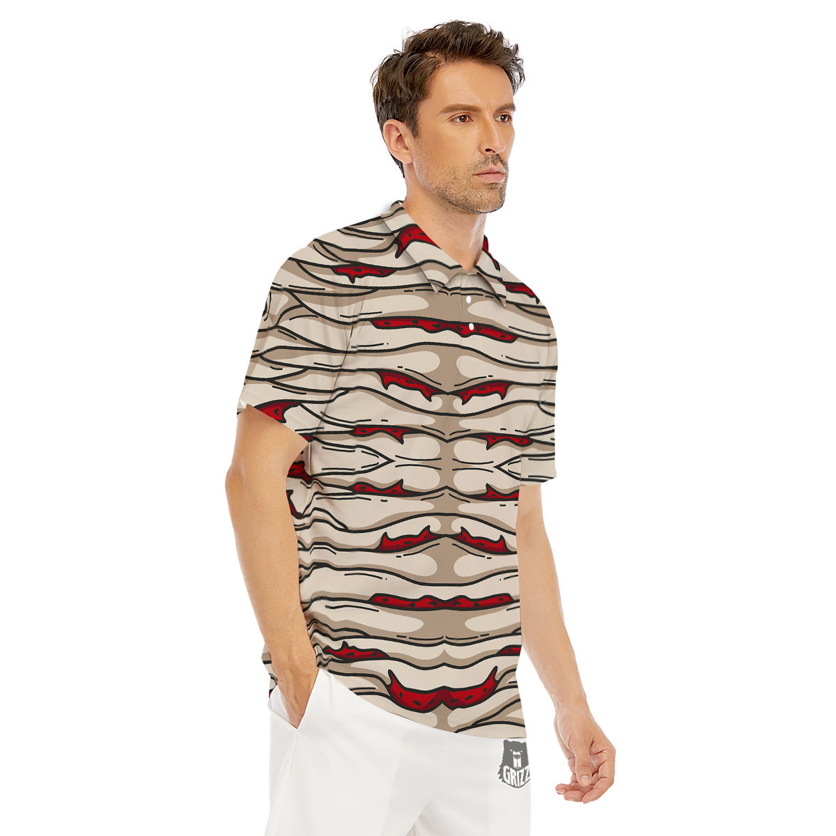 Mummy Bandage Print Pattern Men's Golf Shirts-grizzshop