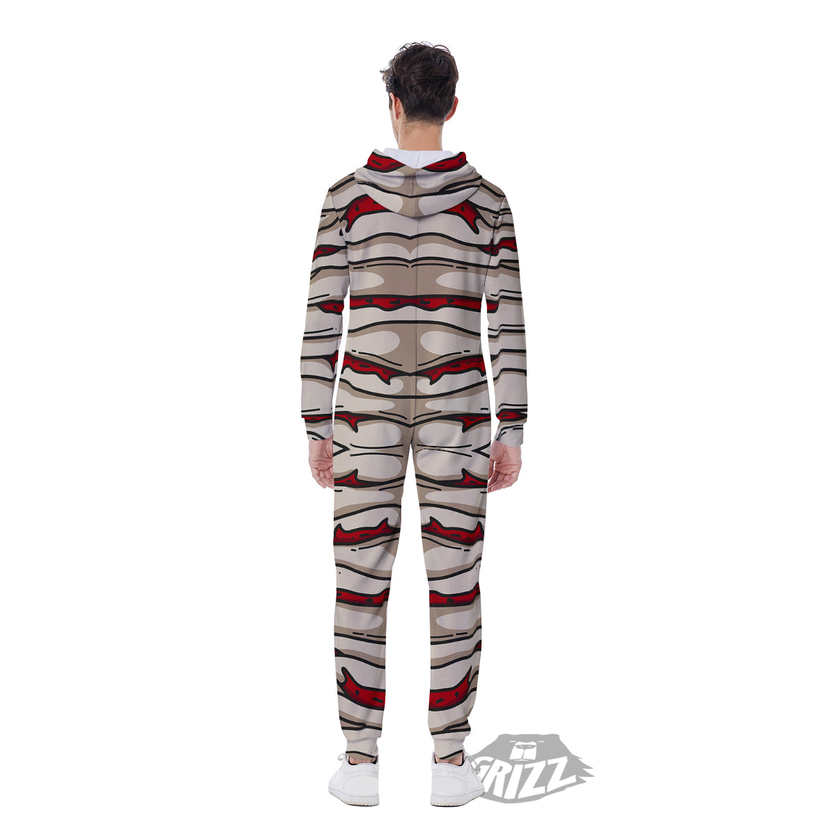 Mummy Bandage Print Pattern Men's Jumpsuit-grizzshop