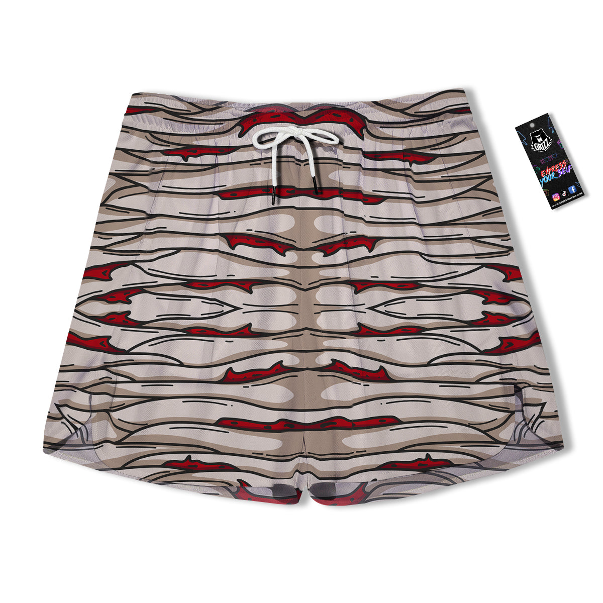 Mummy Bandage Print Pattern Men's Running Shorts-grizzshop