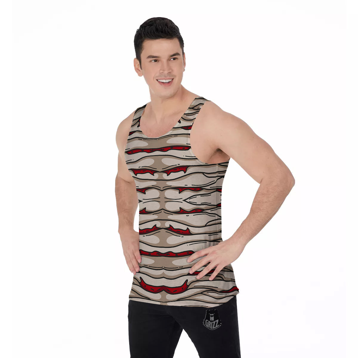 Mummy Bandage Print Pattern Men's Tank Top-grizzshop
