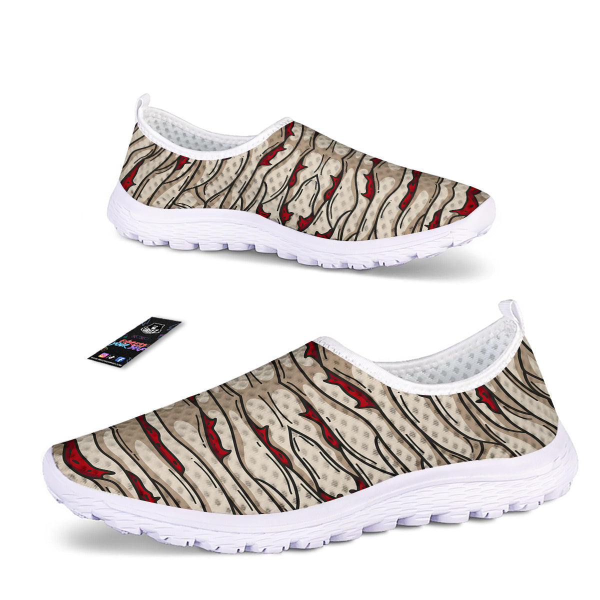 Mummy Bandage Print Pattern Nurse Shoes-grizzshop