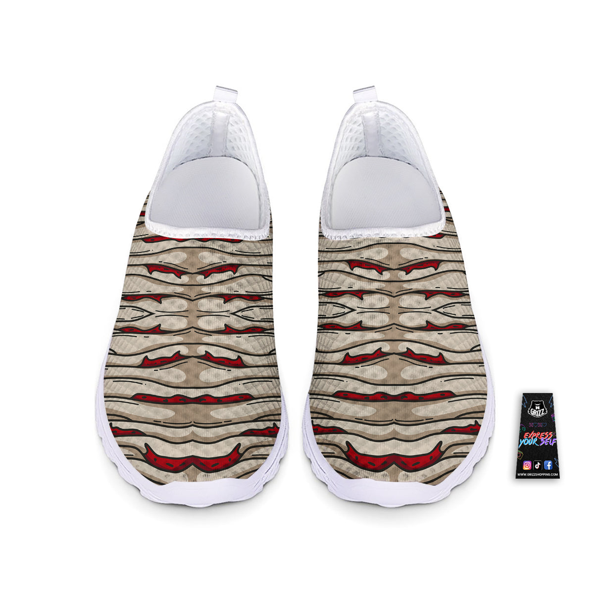 Mummy Bandage Print Pattern Nurse Shoes-grizzshop