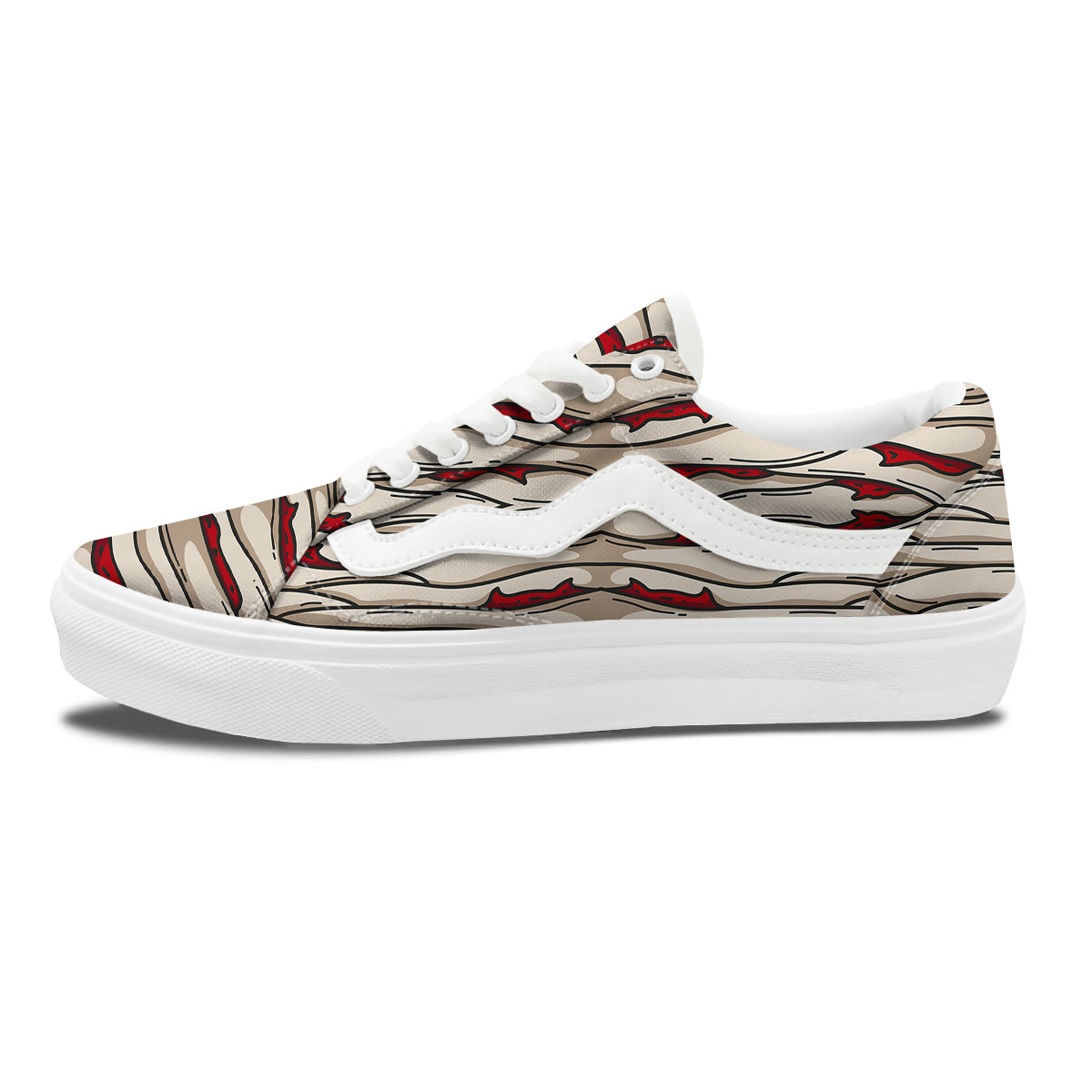 Mummy Bandage Print Pattern Skate Shoes-grizzshop