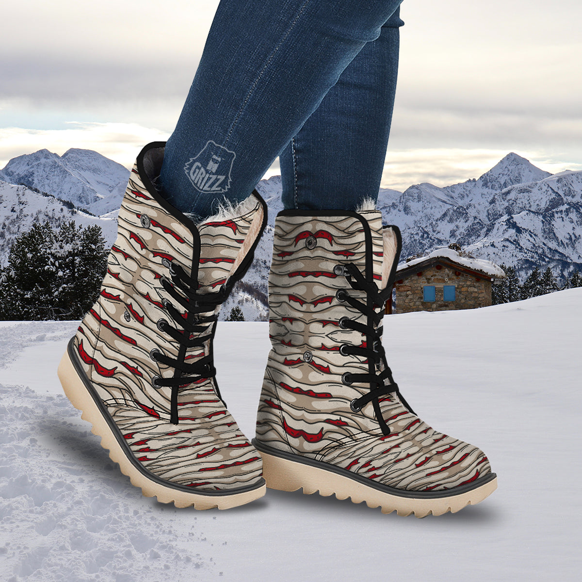 Mummy Bandage Print Pattern Snow Boots-grizzshop