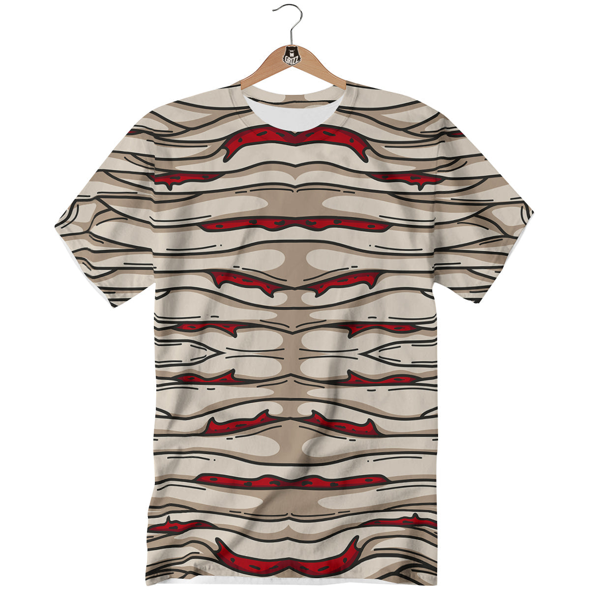 Mummy Bandage Print Pattern T-Shirt-grizzshop
