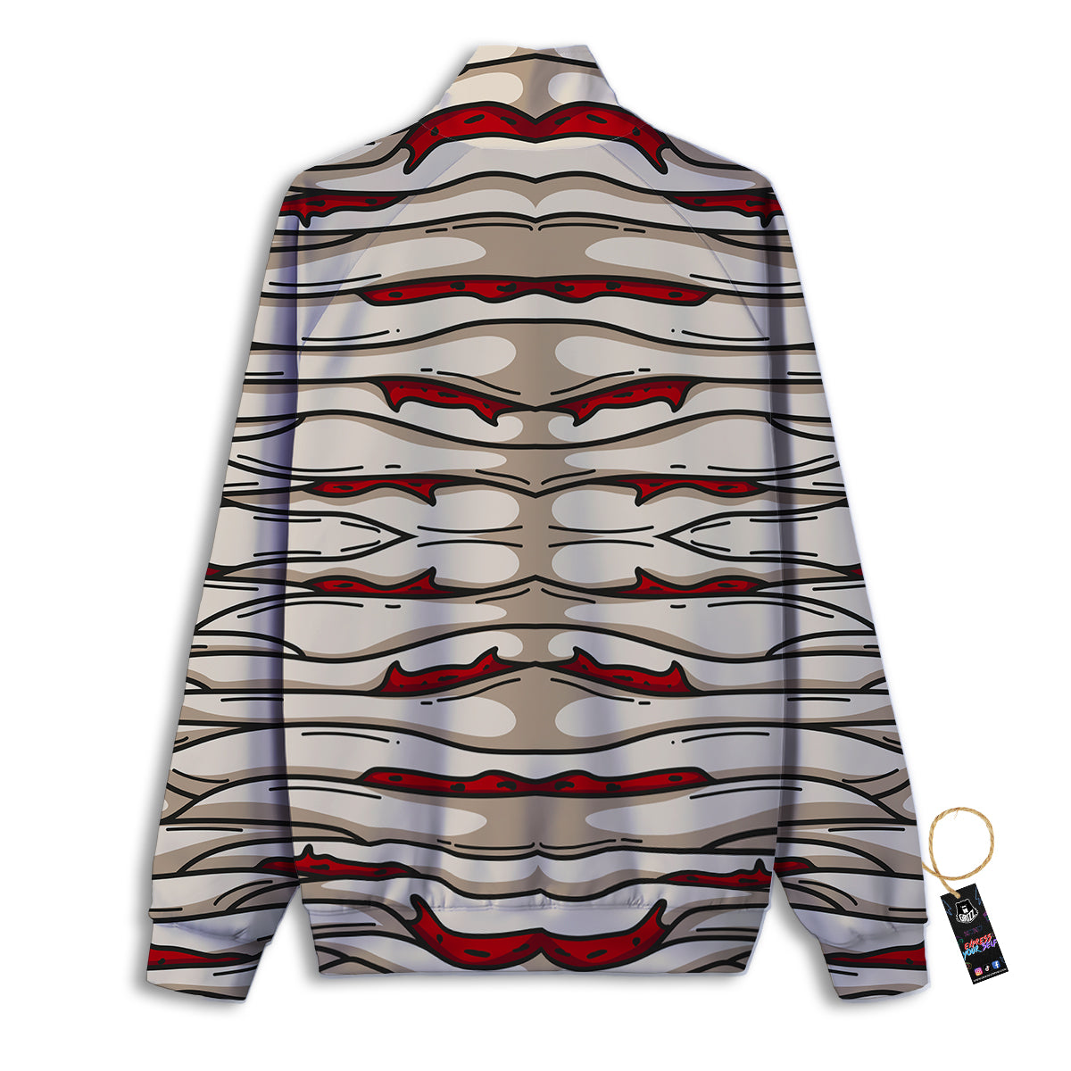Mummy Bandage Print Pattern Track Jacket-grizzshop