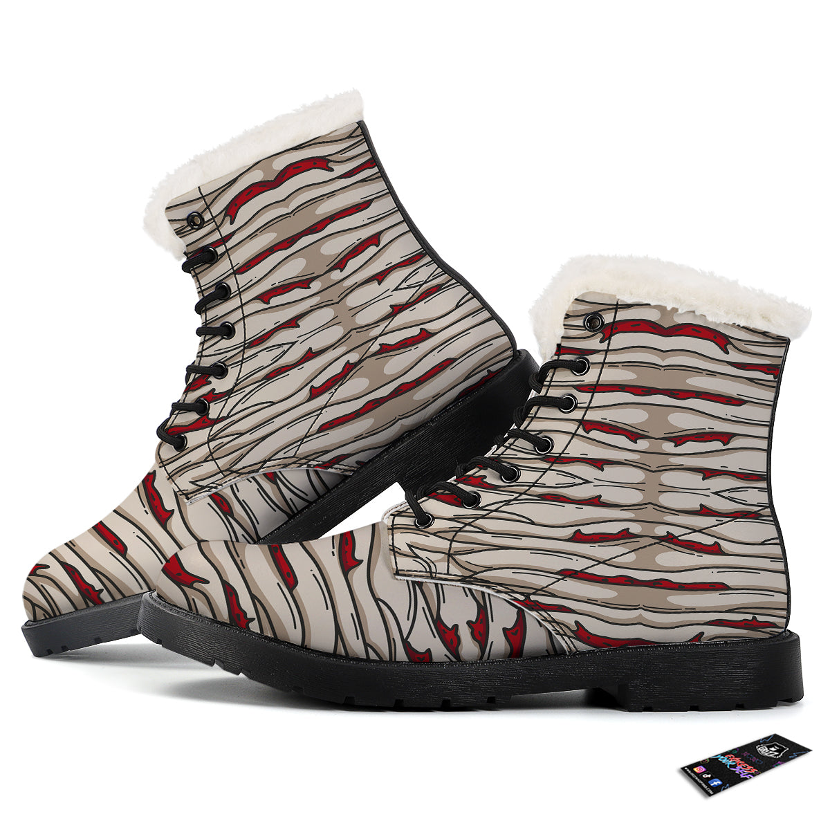 Mummy Bandage Print Pattern Winter Boots-grizzshop